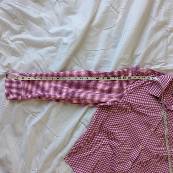 Chaps 100% COTTON Pink Gingham Checkered Button Up Casual Classic Fit Shirt XL - Picture 9 of 12
